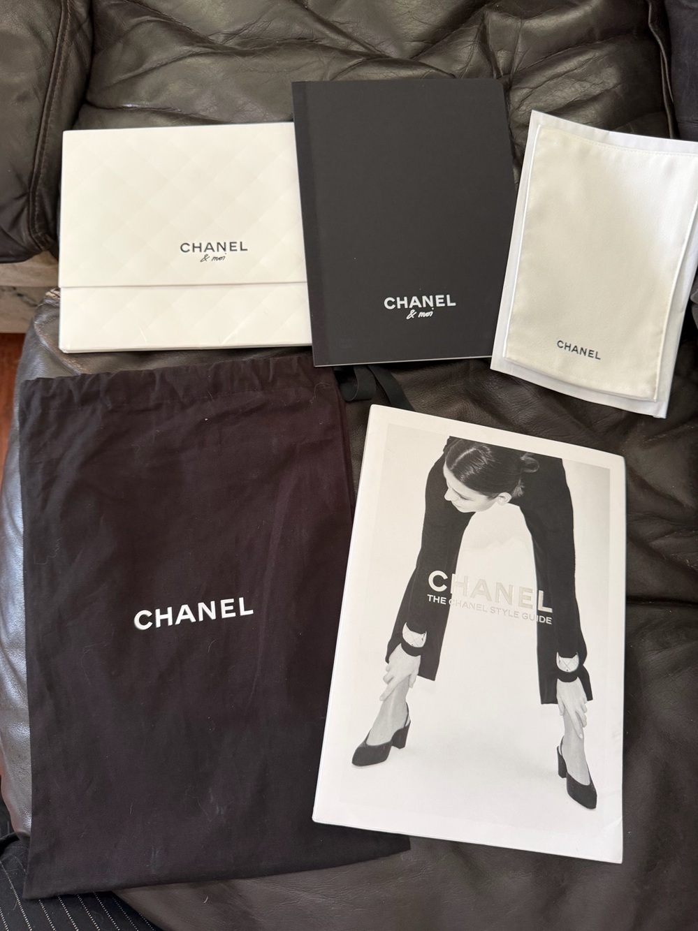 Authentic 5-Piece Chanel Fine Jewelry Packaging Set - Box, Dust Pouches & Guide